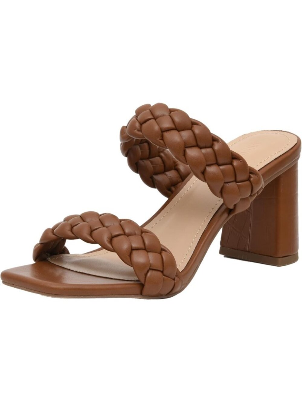 Chunky Braided Heel Sandals for Women - Block Heel Square Toe Summer Footwear